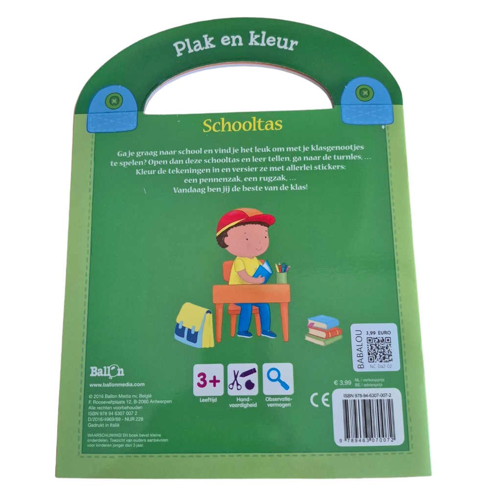 Plak en kleur - Schooltas